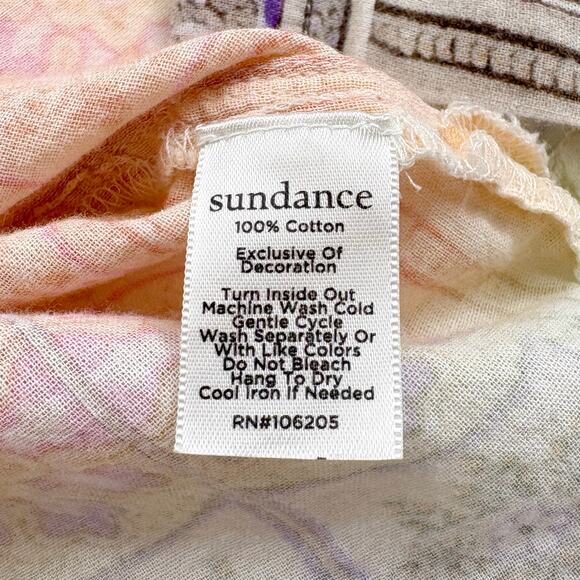 Sundance Floral Embroidered Paisley Print Tunic Top Size Large Multicolor Boho - Picture 8 of 10